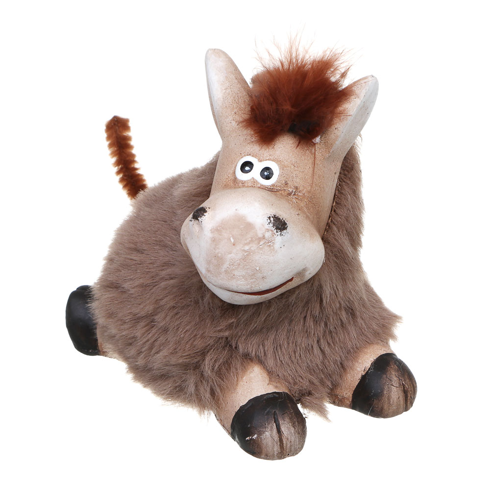 СНОУ БУМ Фигурка лошади 9.3x5.8x8.3 см, керамика, искусственный мех - #3