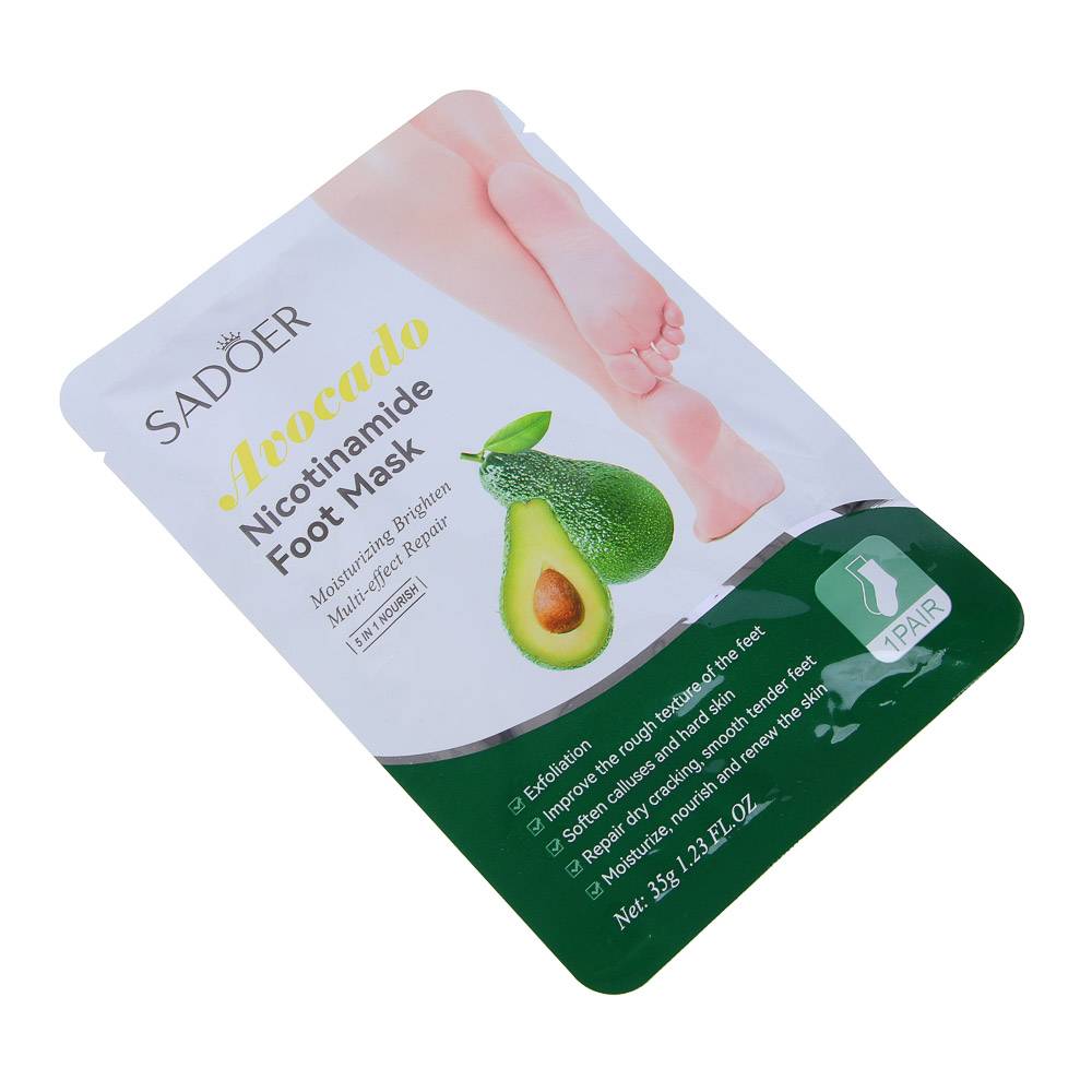 SADOER Маска-носочки для ног отшелушивающая, 35 гр, ниацинамид и авокадо - #2