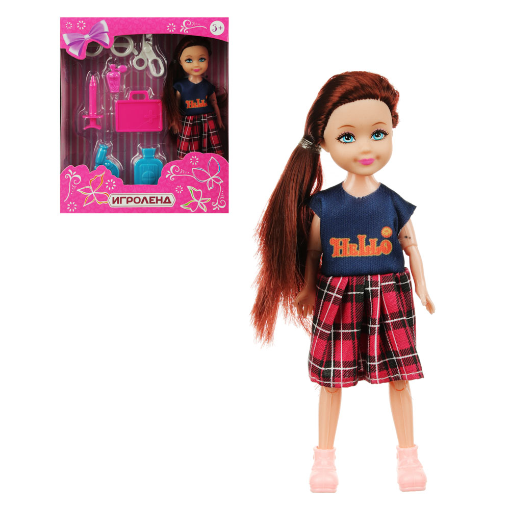 ИГРОЛЕНД Кукла в виде малышки с аксессуарами, PVC, полиэстер 25х19, 5х10см, 4 дизайна - #1