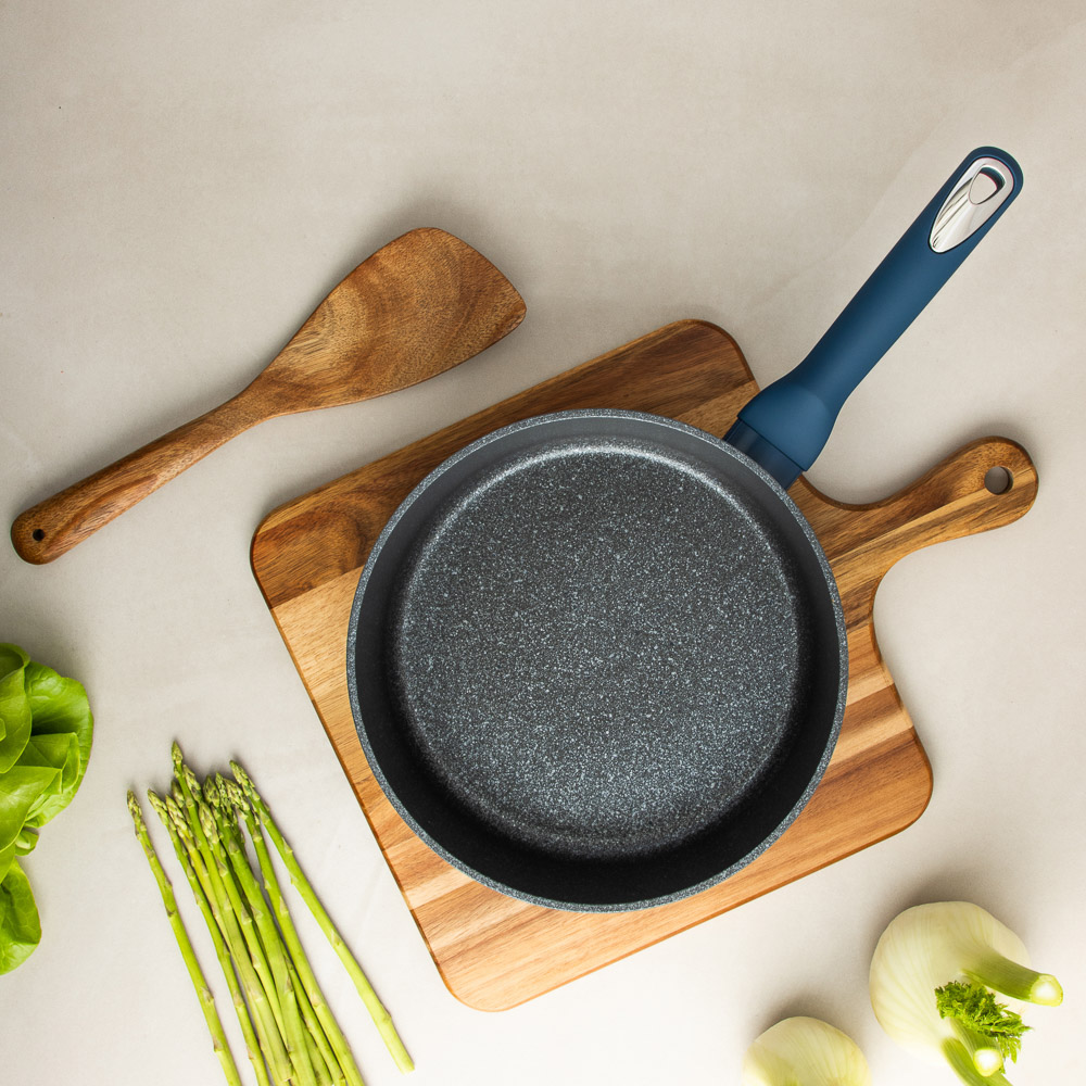 SATOSHI Ривьера Сковорода литая глубокая d24см, антипригарное покрытие мрамор, индукция - #12