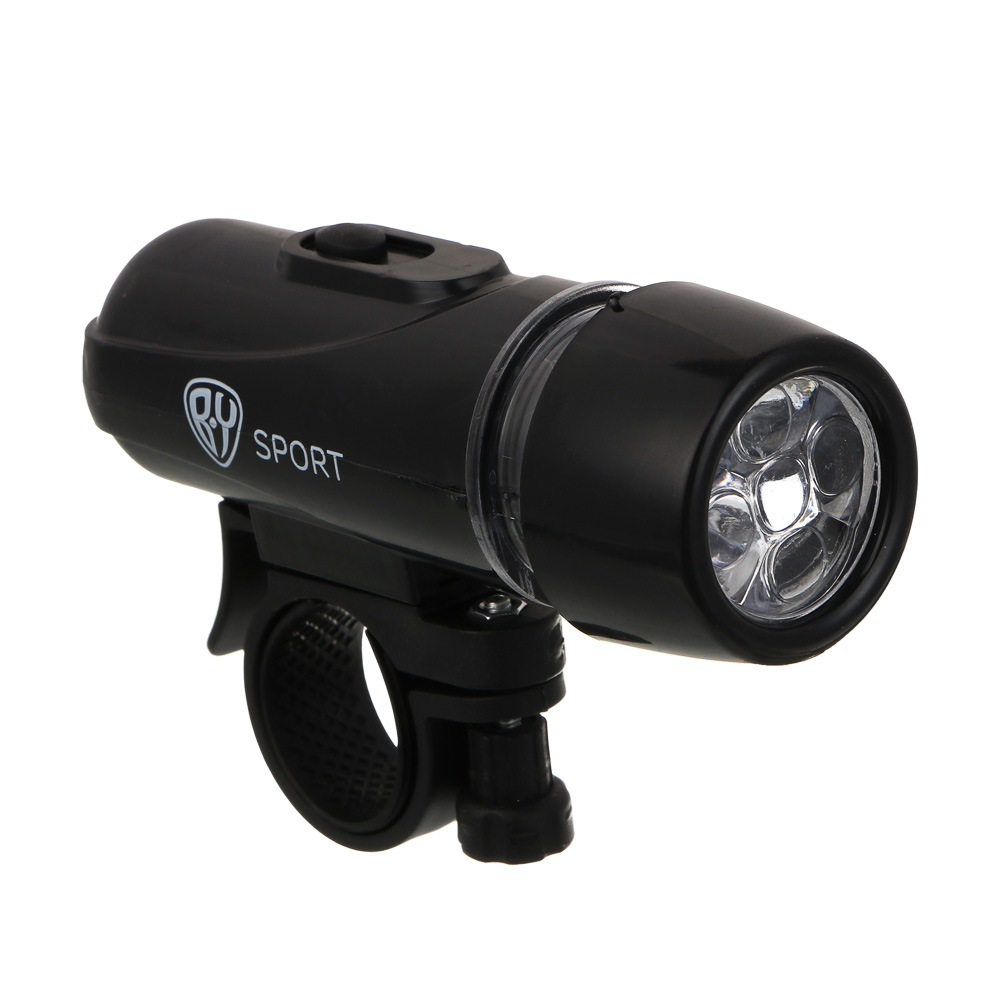 Фонарь велосипедный передний, тм BY SPORT, 3 режима, 5 LED,  4xААА - #1