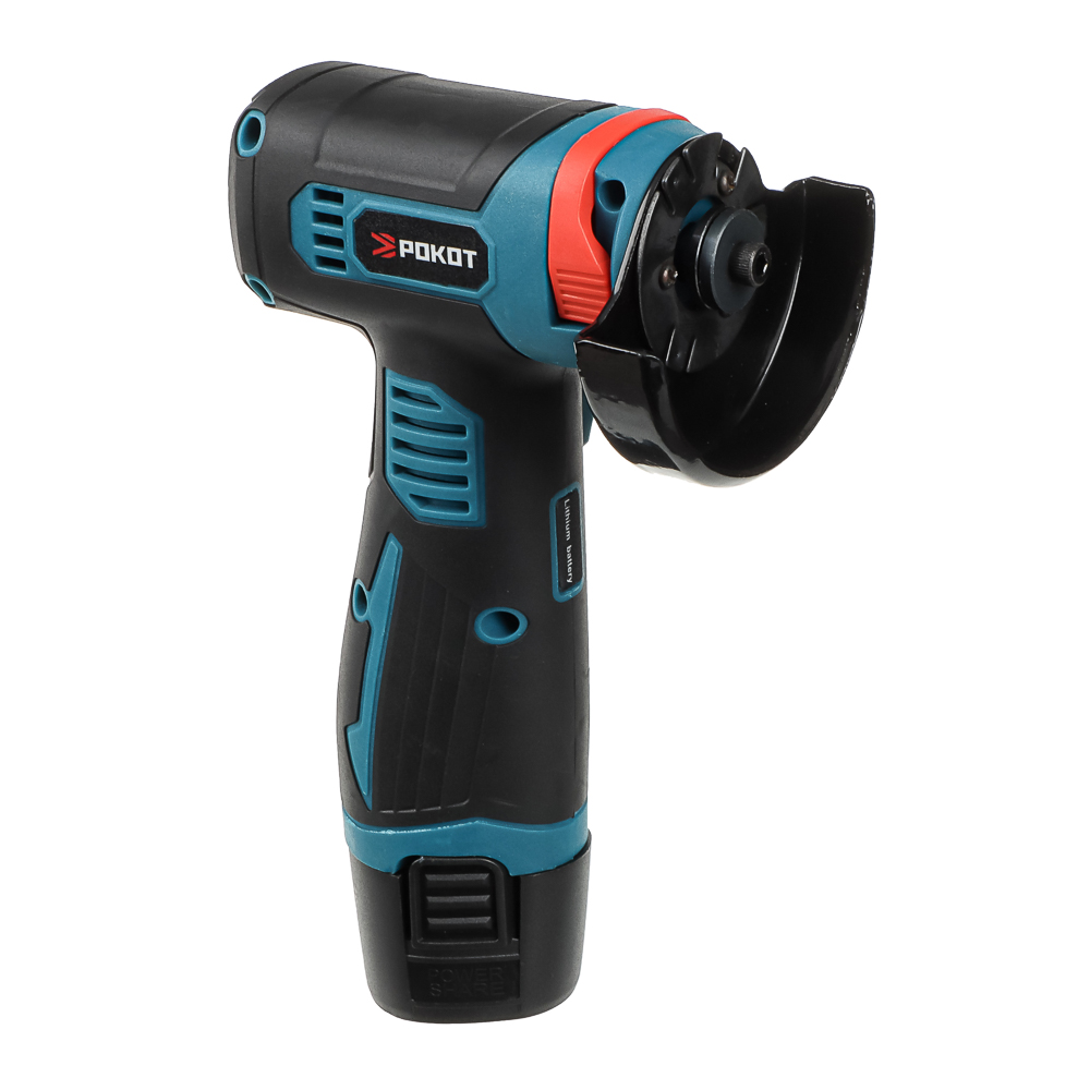 РОКОТ Аккумуляторная мини УШМ 12в, 2акб, пластиковый кейс, зарядное устройство, 7 дисков в компл. - #1