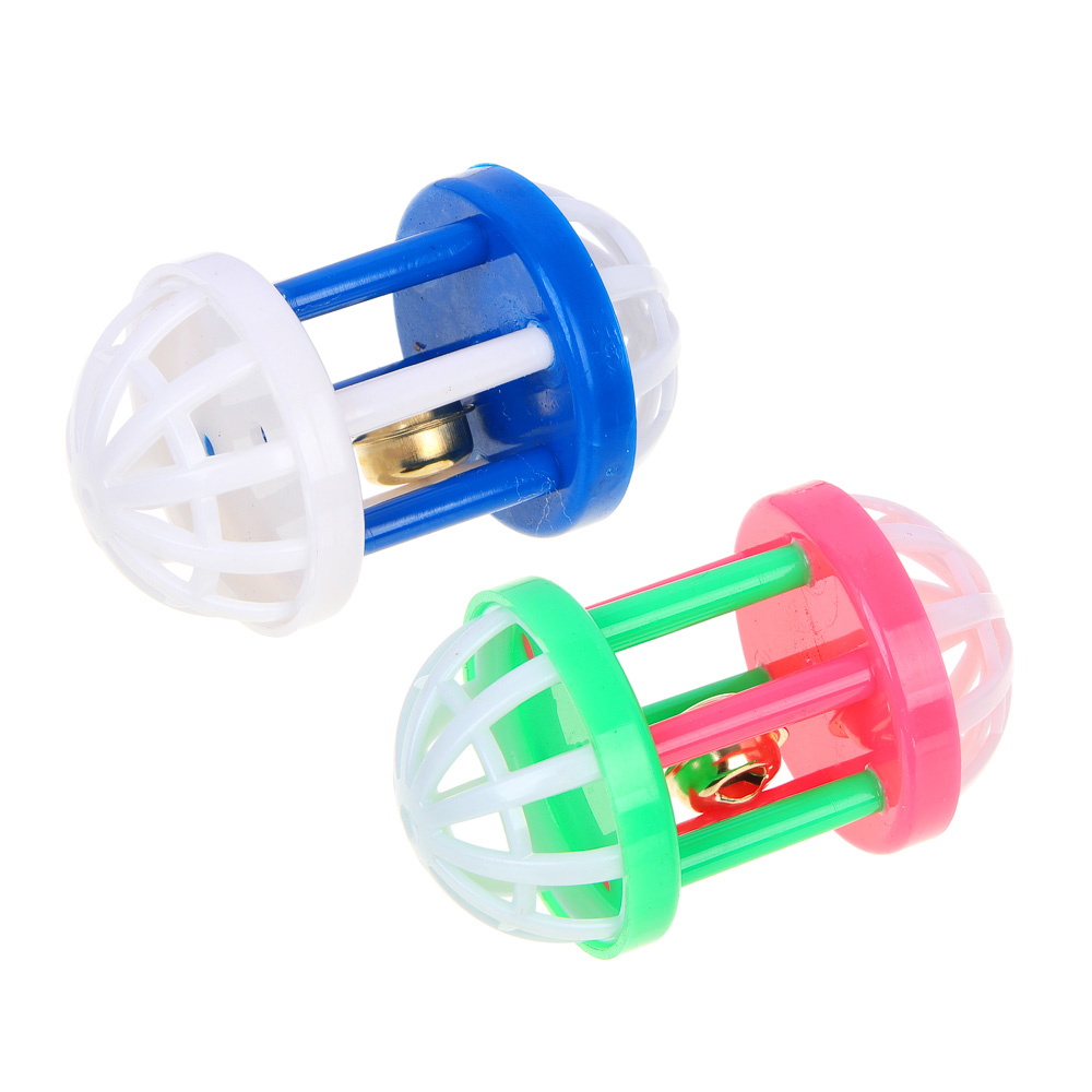 VETTA Игрушка для домашних животных, набор 2 шт с бубенчиком, пластмасса - #1