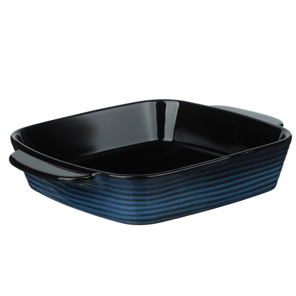 Форма для запекания и сервировки квадратная 26х21х5см тм MILLIMI синий, керамика - #2