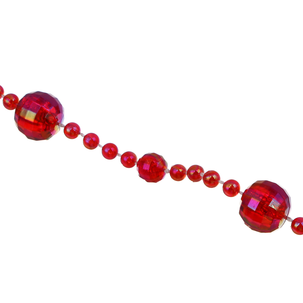 СНОУ БУМ Бусы декоративные 1,4x270 см, красный, 26-474 - #2