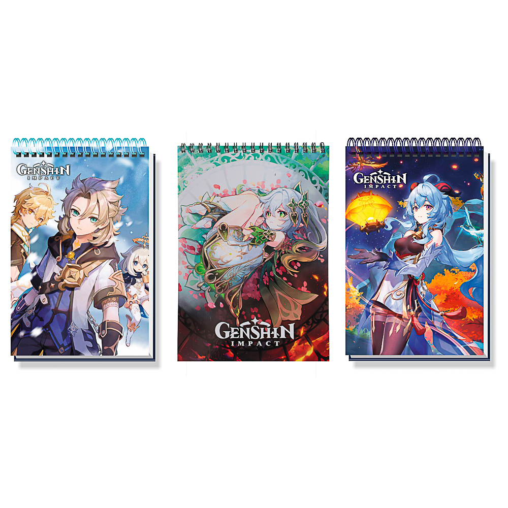 Геншин. Творческий блокнот cо стикерами и переводными татуировками A5, 14,5x7x21,5см - #1