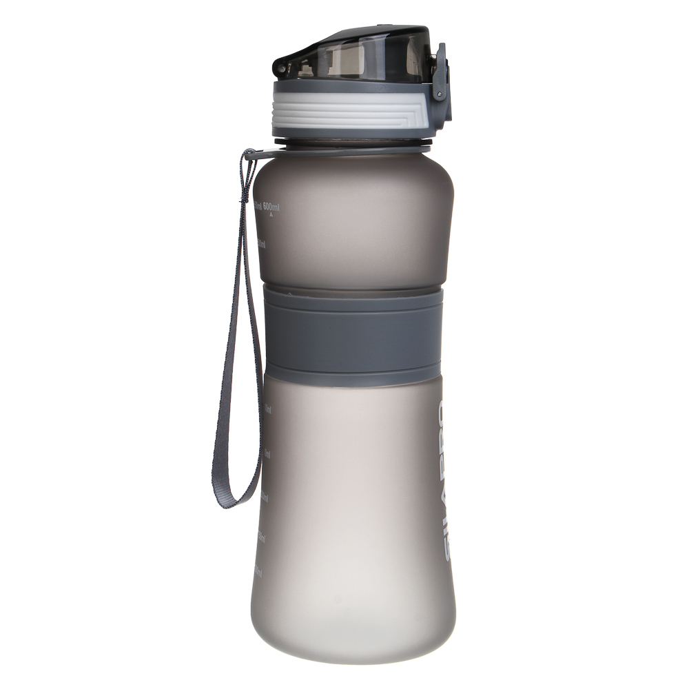 SILAPRO MAX Бутылка спортивная с замком, ULTIMATE GREY, 600мл, РС, силикон - #6