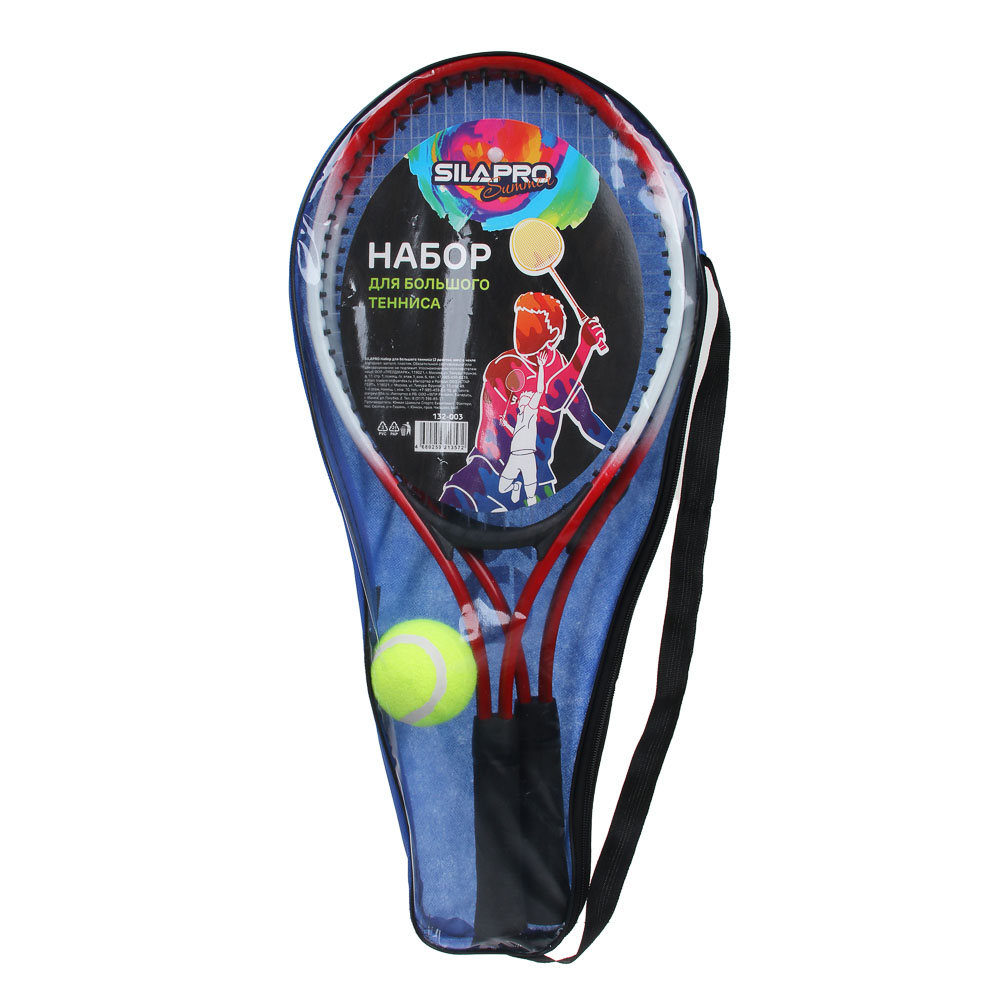 Набор для большого тенниса: 2 ракетки, мяч, в чехле, металл, пластик, SILAPRO - #5
