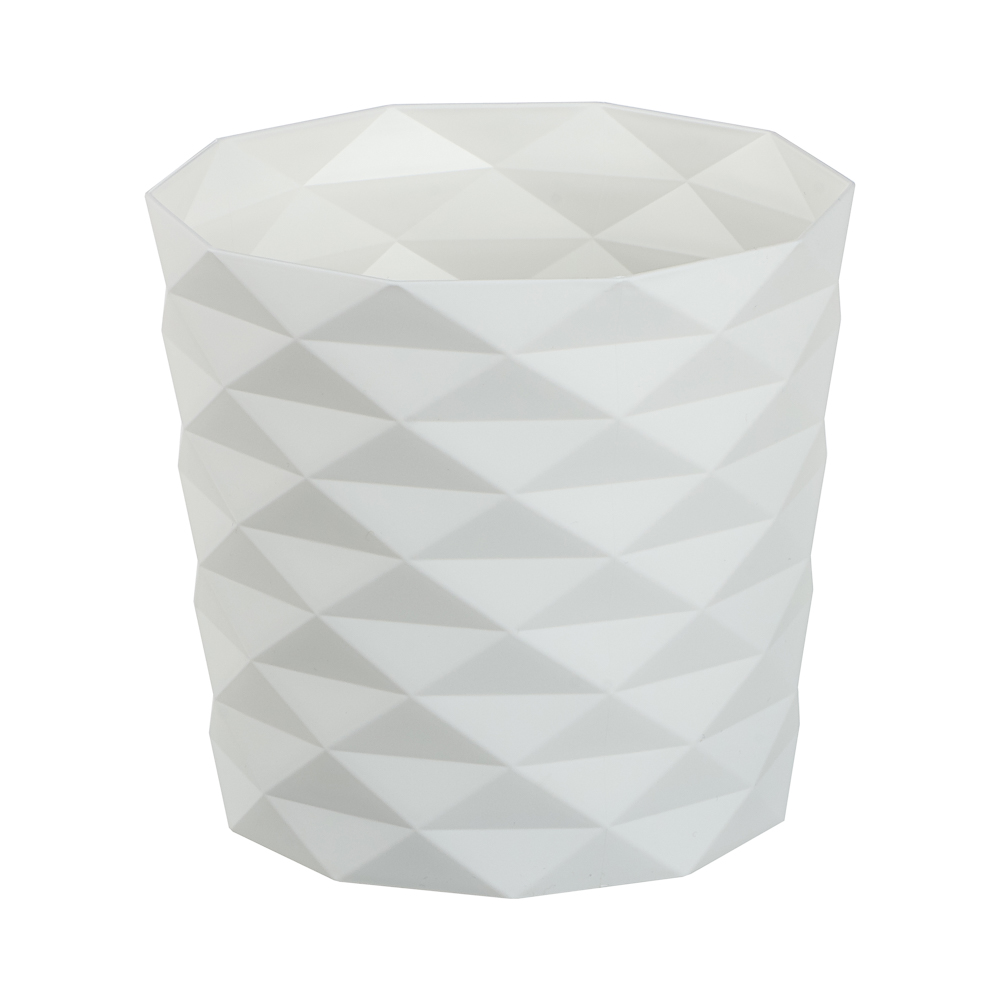 Кашпо для цветов "Диамант" 1,5л, d14см, h13см, цвет белый - #1