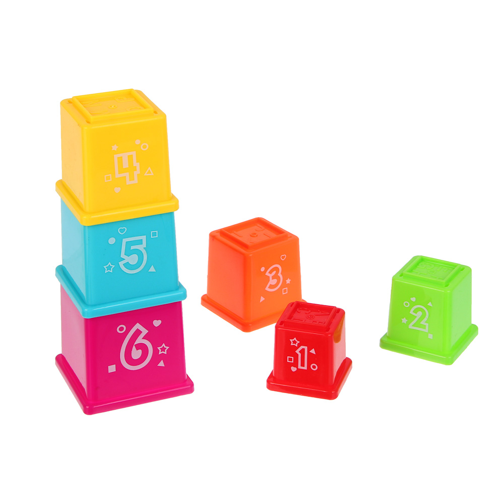 ИГРОЛЕНД Развивающая игрушка "Стаканчики", PP, 6,3х6,3х6,8см - #5