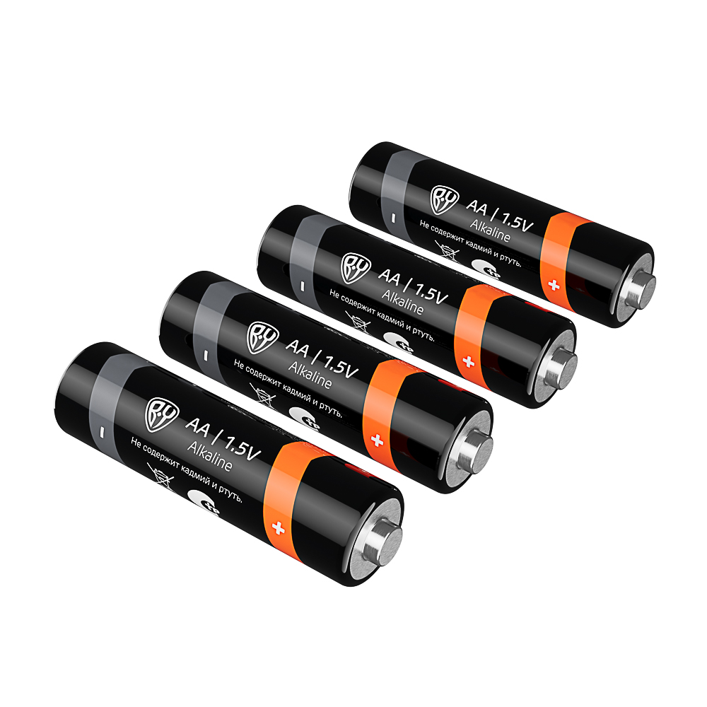 BY Батарейки AA (LR06) 4шт в блистере, щелочные 1.5V, высокой ёмкости - #3