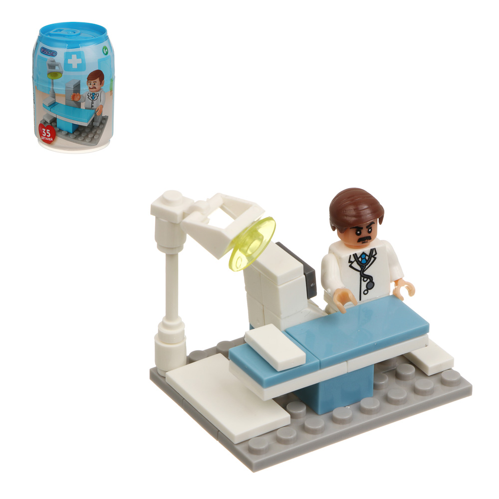 Конструктор "Городская больница" 6 в 1, в банке, ABS, тм ИГРОЛЕНД - #1