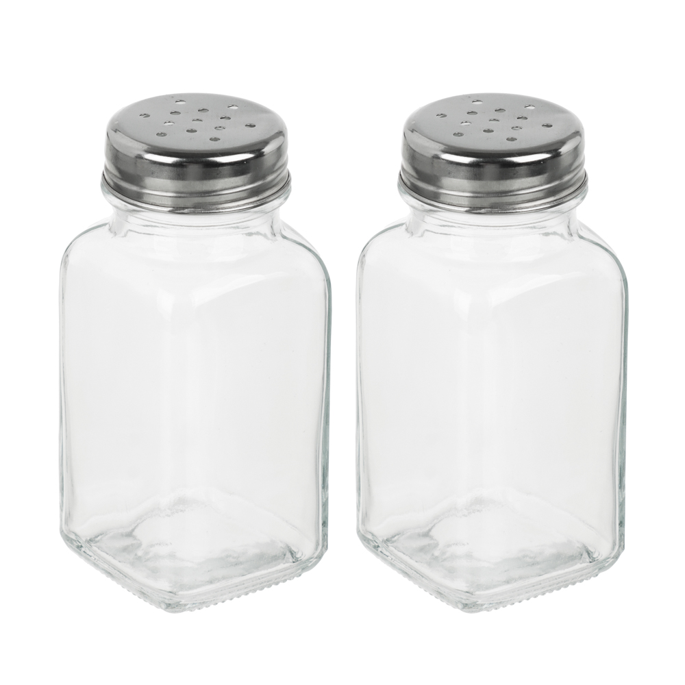 Набор Банок 2шт для соли и перца, стекло, нерж.сталь 4.2x9.3см 80мл - #1
