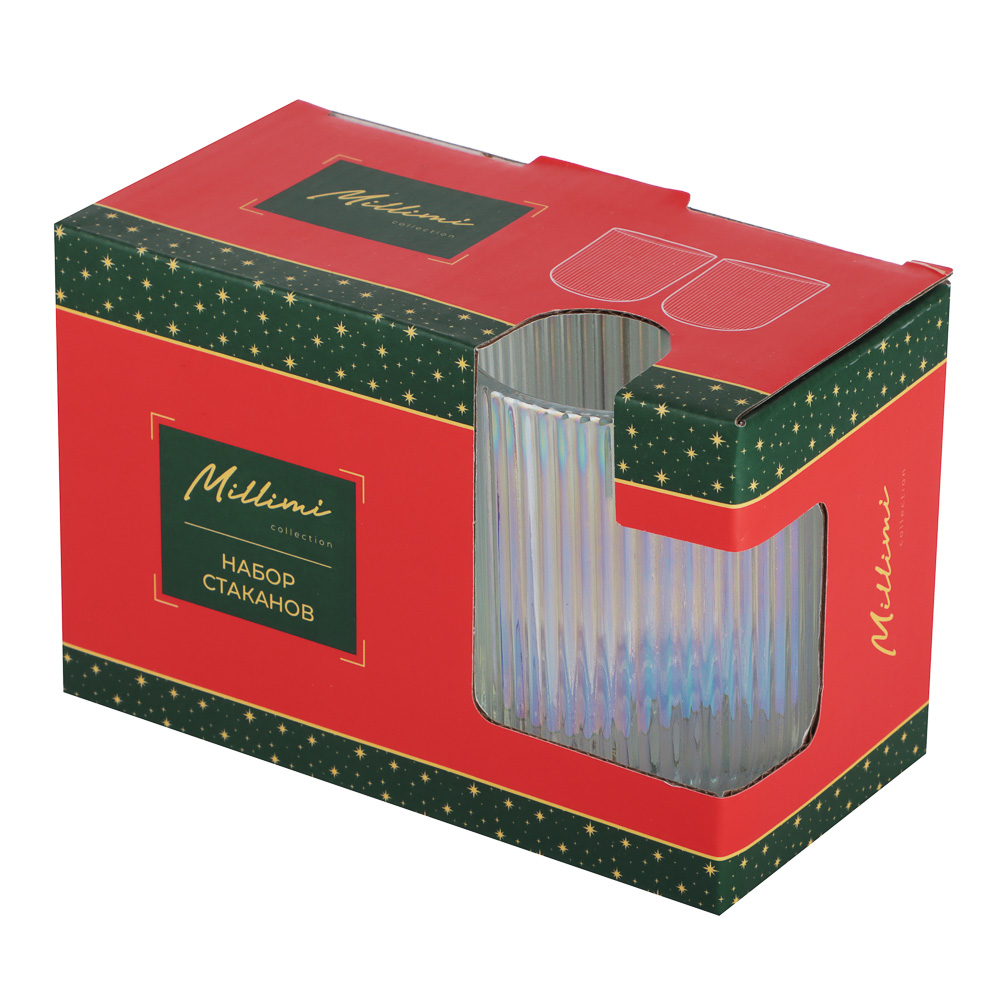 MILLIMI Набор стаканов 2шт, 235мл, стекло, перламутровый - #6