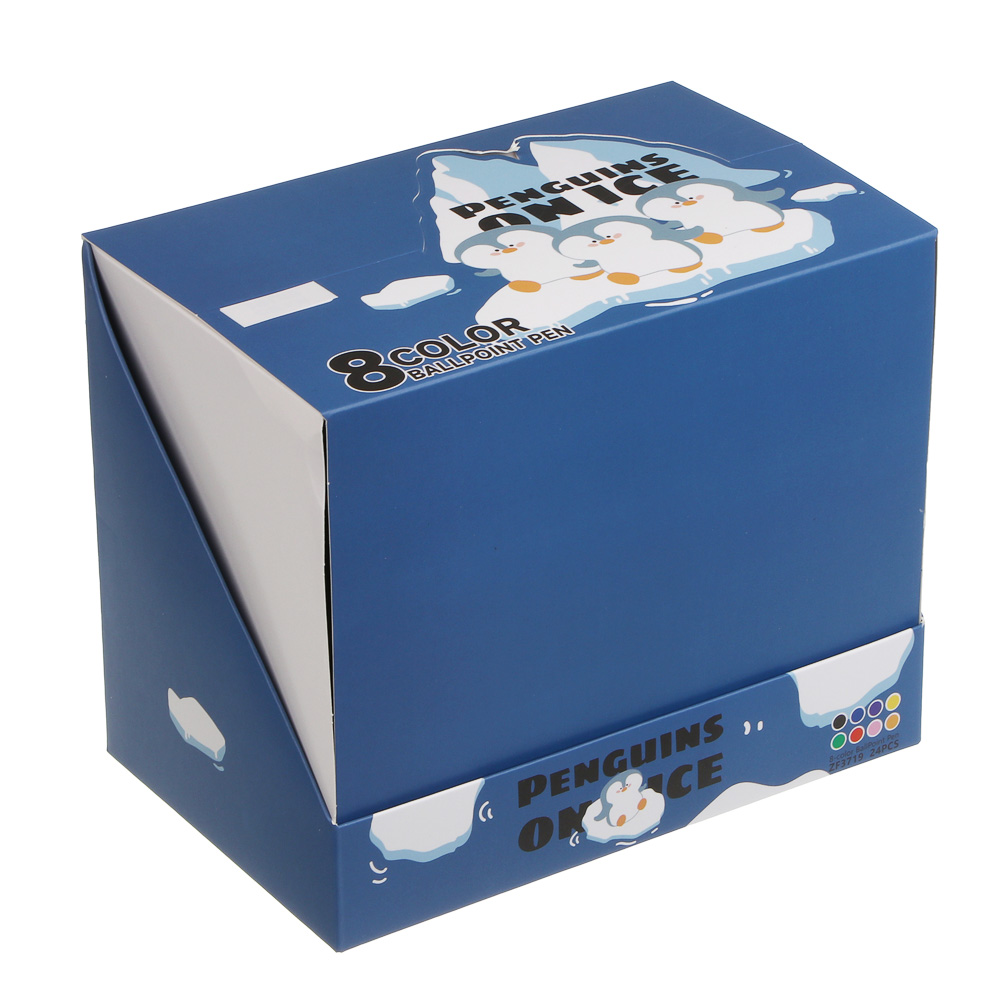 Ручка шариковая автоматическая 8-цветная 0,7мм, с фигуркой в форме пингвина, 3 вида, шоу-бокс - #8