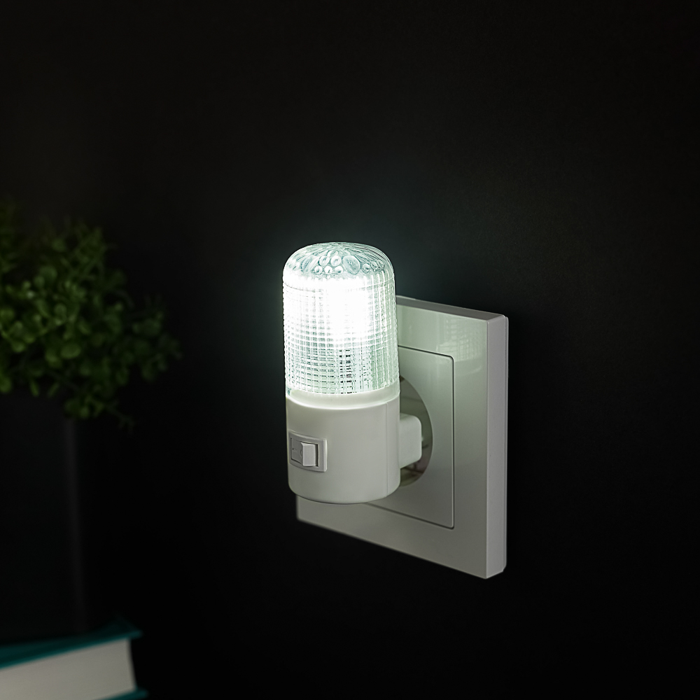 FORZA Светильник-ночник светодиодный с выкл., 220-240В, 0,5Вт, 8х7х3см, 4 LED, пластик - #8