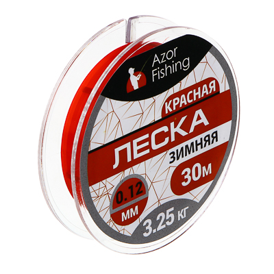 AZOR FISHING Леска зимняя, красная, 0,12мм, 3,25 кг, 30м купить по низкой цене - Галамарт