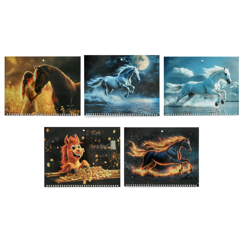 Календарь квартальный Символ Года 2026, 31x68см, тиснение с металлизированным покрытием - #1