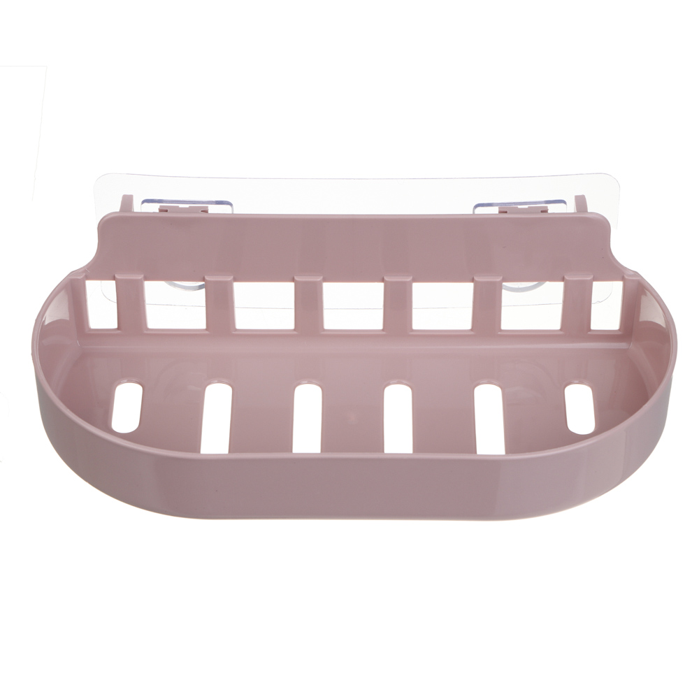 VETTA Classic Полка настенная овальная, пластик, 22x10x3 см, пудровый - #3