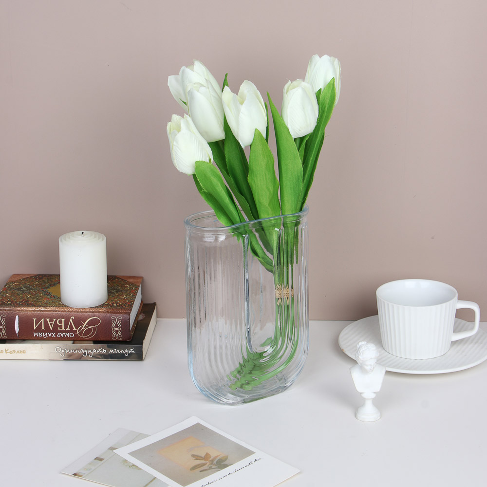 Ваза стеклянная, 13х6х18 см, 2 дизайна - #6