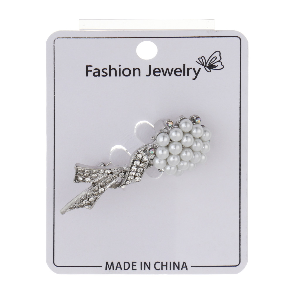 Брошь полумесяц, цветок, сплав, БЖ25-27 - #6