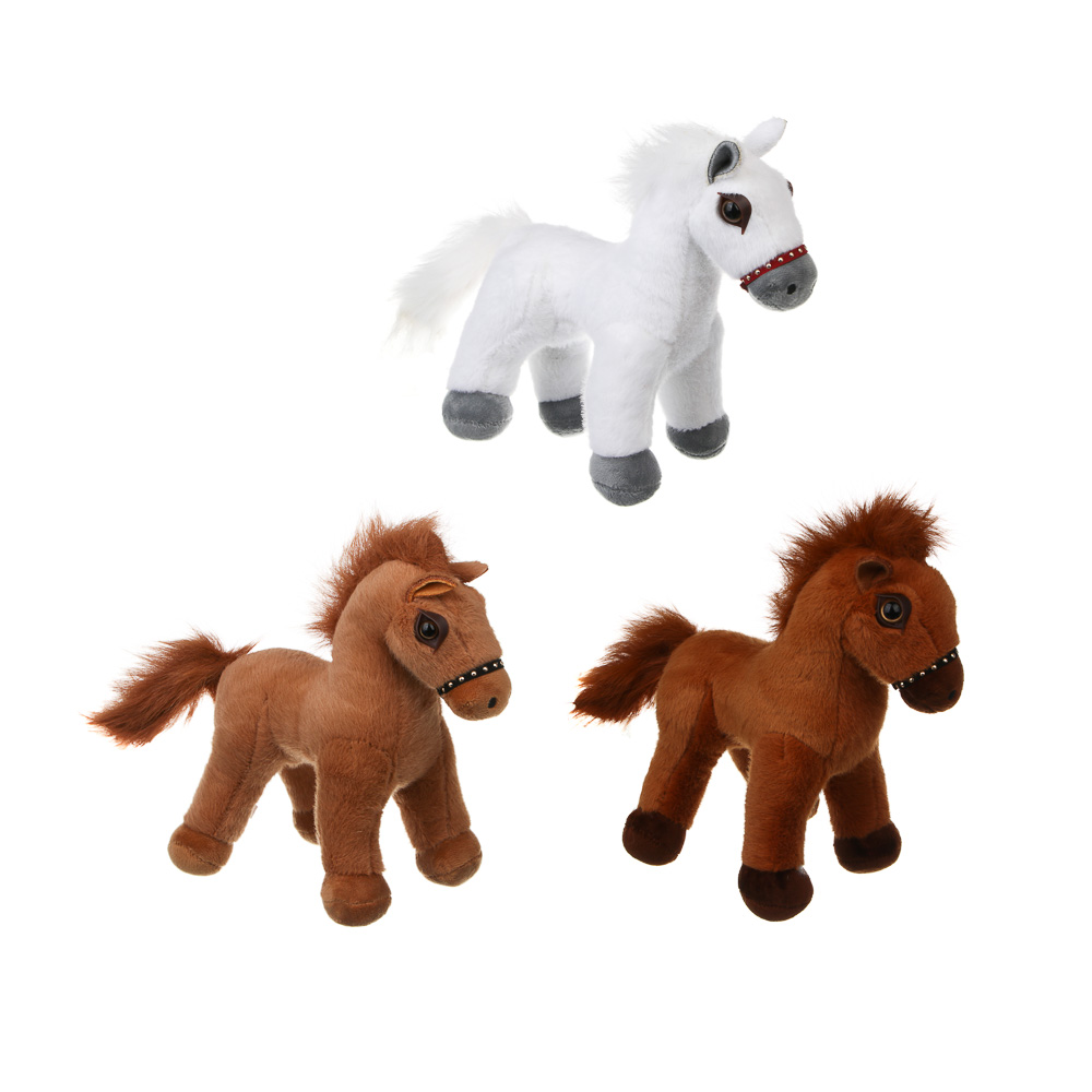 СНОУ БУМ Мягкий сувенир Лошадка 25 см, полиэстер, 3 дизайна - #1