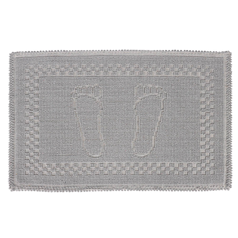 Коврик петельный, хлопок, 60x40см, одинарный, серый - #1