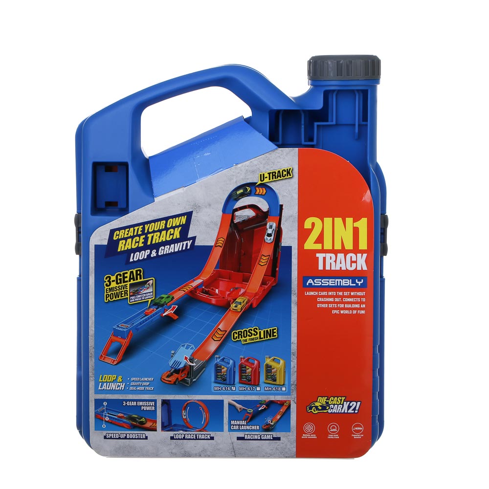 ИГРОЛЕНД Автотрек с машинками и запуском, 2 машинки, PP, 24x10x32 см, 2 дизайна - #4