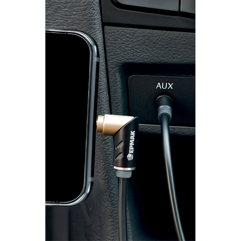 Кабель, тм ЕРМАК, 3.5мм mini Jack, 1м, оплетка TPE, поворотный штекер, пластик - #3