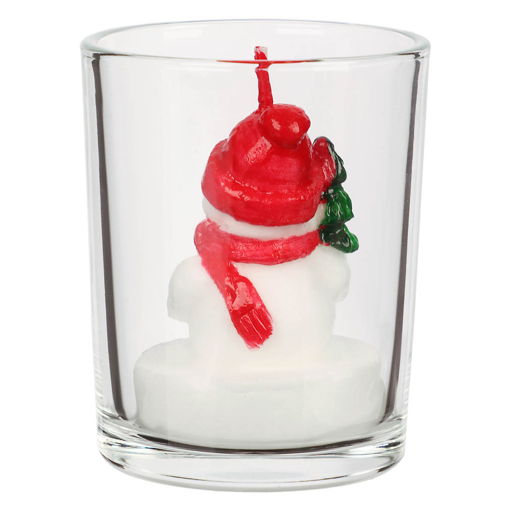 Свеча новогодняя в стеклянном стакане, 5x6 см, парафин, стекло, 4 вида - #11
