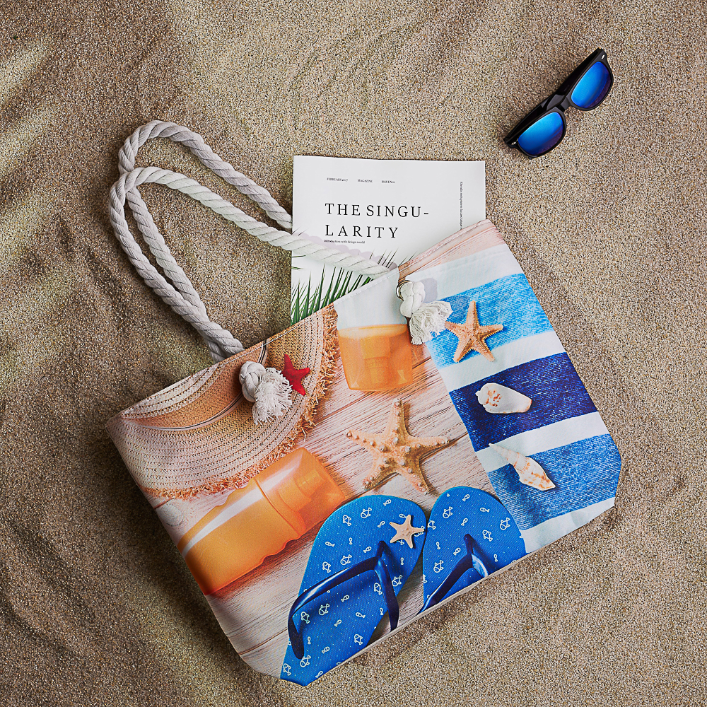 ЮL Сумка пляжная 50x35x15 см, 100% полиэстер, 3 дизайна - #8