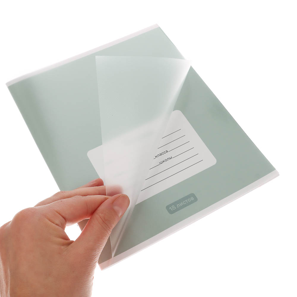 Тетрадь школьная 18л. в клетку ClipStudio, БЕЛЫЕ ЛИСТЫ, обл. пластик, скрепка - #21