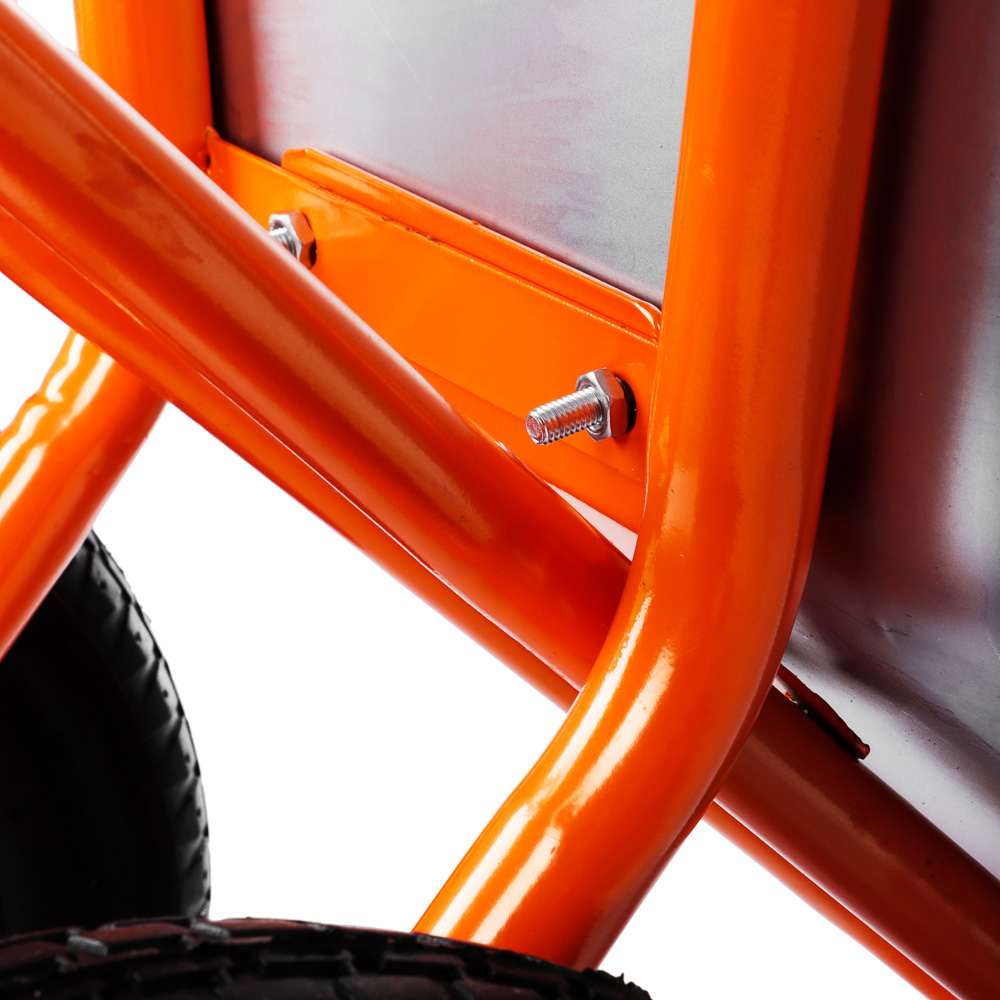 ЕРМАК Тачка строительная, двухколёсная, усиленная, грузоподъемность 320кг, сталь/оцинк 0,8 мм, 110л - #8