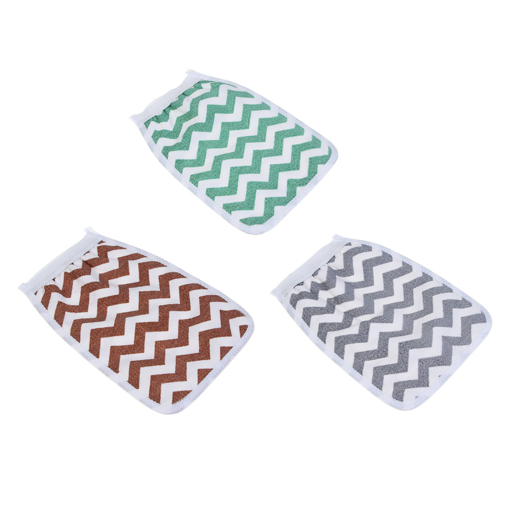 ЮL Мочалка скрабер кесе для пилинга средней жесткости, полиэстер, 22х14см, 3 цвета, МЭ24-06 - #1