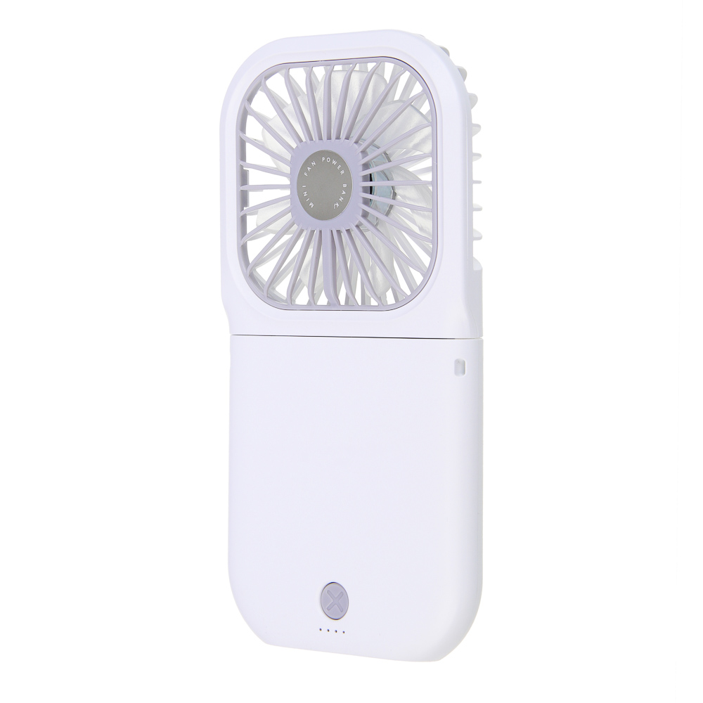 Вентилятор ручной складной с пауэрбэнком тм LEBEN 3.7в/1200мАч, USB-кабель, белый - #4