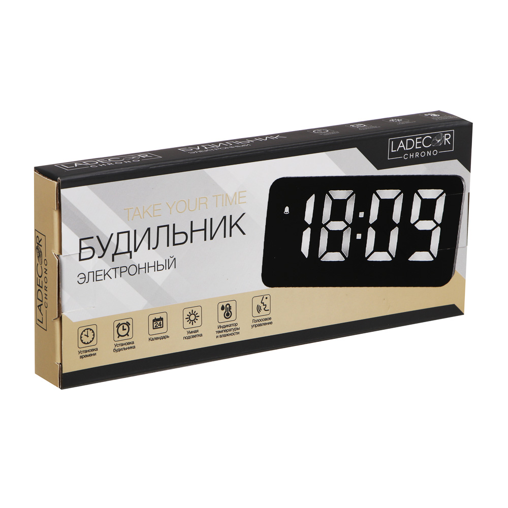 LADECOR CHRONO Будильник электронный, 16,5x8x2 см, USB / 3xAAA, пластик, 3  цвета купить с выгодой в Галамарт