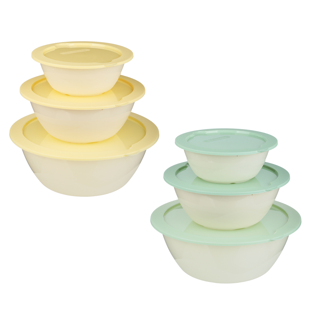 Набор салатников с крышкой Velvet 3шт (3,9л; 2,1л; 1,1л), пластик - #1