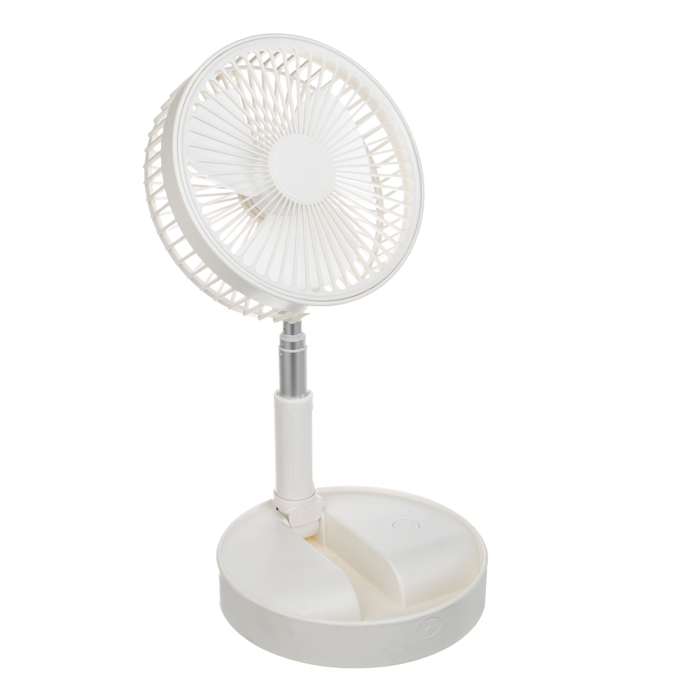 Вентилятор складной тм LEBEN 3Вт, 4 режима, диаметр 20см, 3.7в/2400мАч, USB-кабель, белый - #5