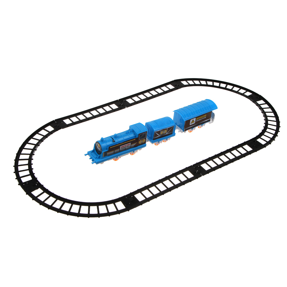 ИГРОЛЕНД Железная дорога "Грузовой поезд", движение, 1хАА, пластик, 25х25х4 см, 4 дизайна - #6