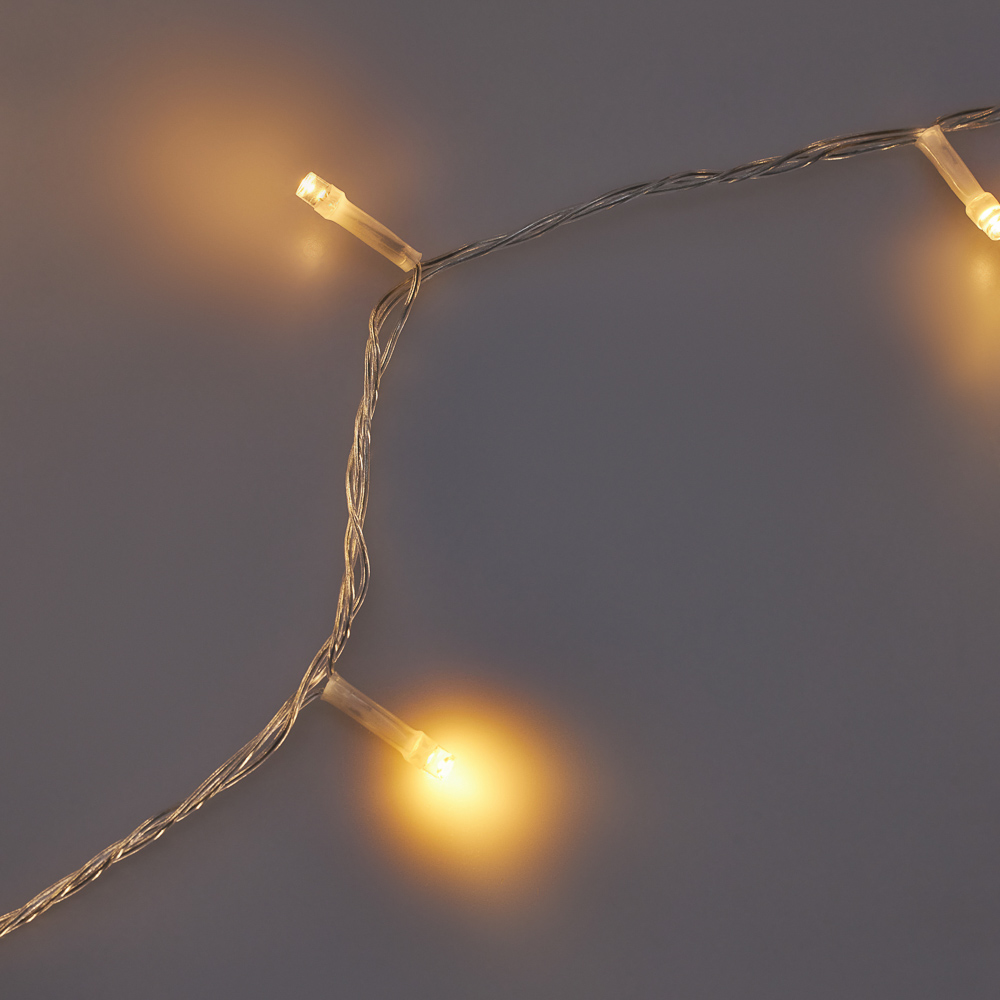 СНОУ БУМ Гирлянда эл. вьюн 9м, 100 LED, шампань, пост. свечение, ПВХ прозрачный, 220В - #8