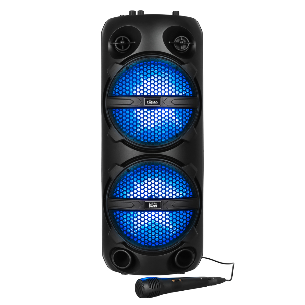 Колонка беспроводная FORZA 20Вт,светомузыка,3600мАч,пульт,микрофон,FM,microSD,USB,ВШГ 61x25x25см - #1
