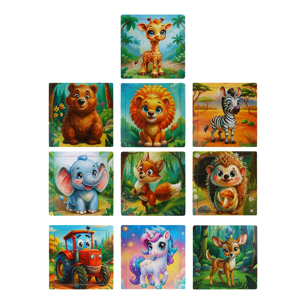 ИГРОЛЕНД Пазл деревянный для малышей, дерево, 15х15см, 6-10 дизайнов - #2