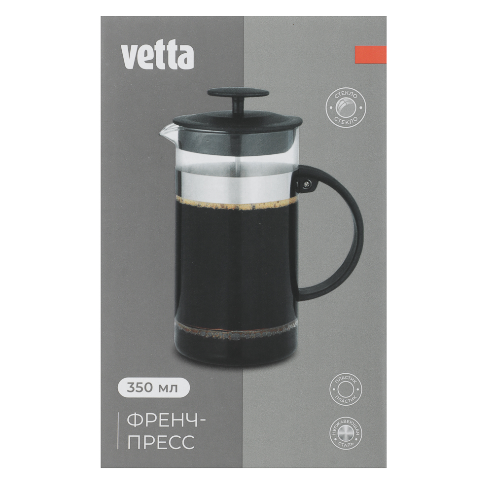 VETTA Флор Френч-пресс нерж.сталь, стекло, 350мл B05-350 - #7