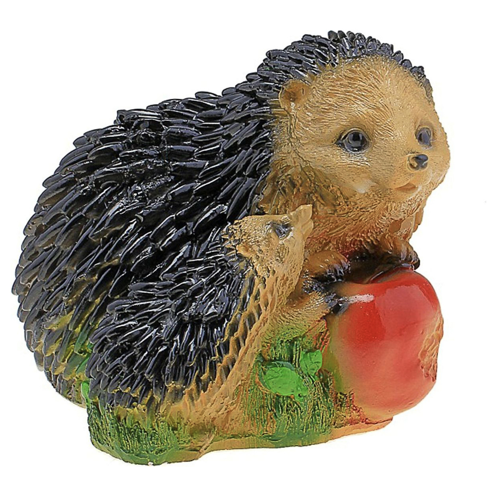 Фигура садовая "Два ежа с яблоком" 15х20см, гипс - #1
