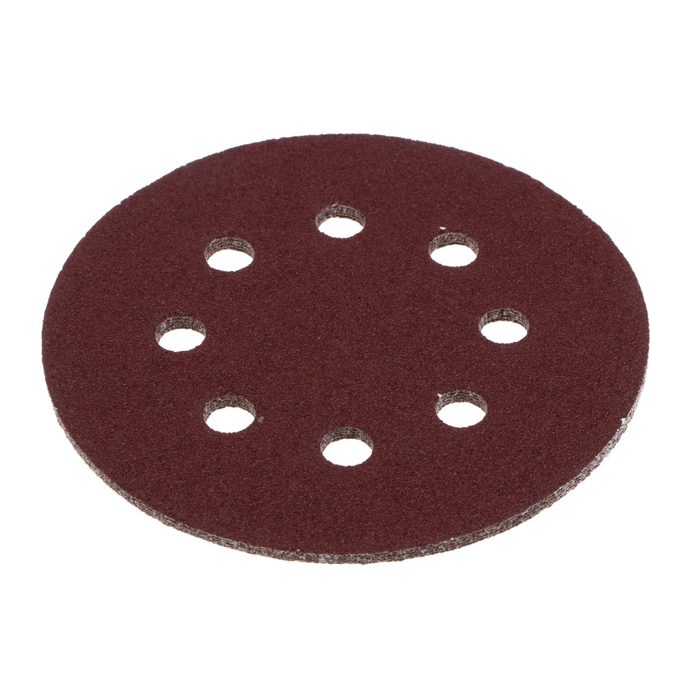 ЕРМАК Круг шлифовальный из абразивной бумаги на велкро основе, 8 отверстий, P60, 125 мм, 5шт. - #2