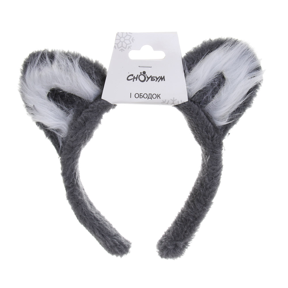 СНОУ БУМ Ободок "Кошачьи ушки", диаметр 10см, пластик, полиэстер - #5