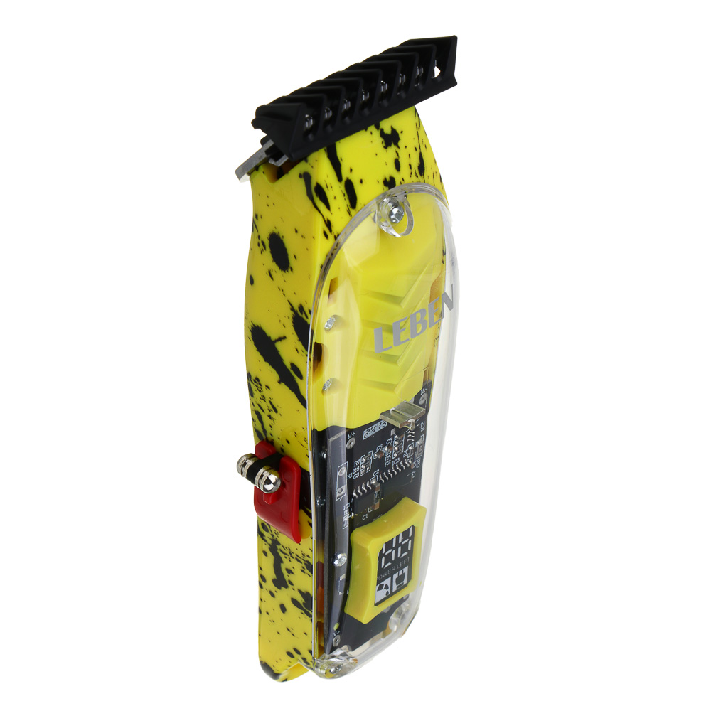 LEBEN Машинка для стрижки, 800 мА/ч, 2,5 часа работы, дисплей, прозрачный корпус - #4