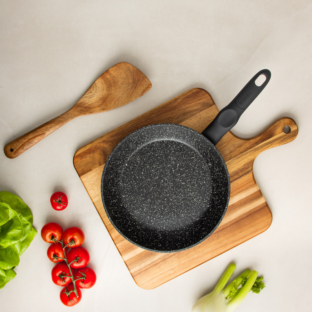 SATOSHI Стоун Сковорода литая d22см, антипригарное покрытие Мрамор, индукция - #13