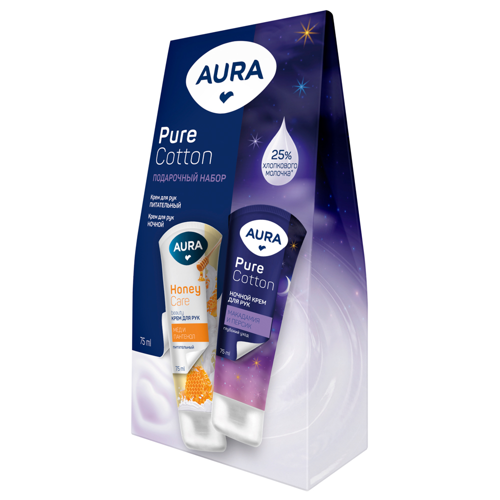 Подарочный набор Aura Pure Cotton:Крем для рук 2х75мл - #1