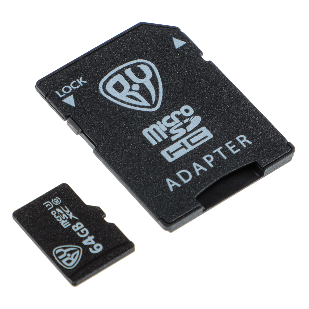 BY Флеш-карта памяти microSD 64Gb, 10 класс с адаптером SD - #3